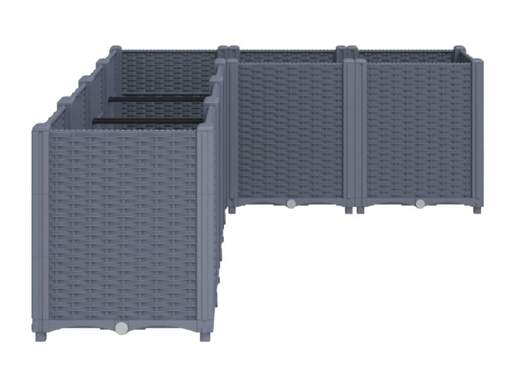 Jardinière gris 160x120x53 cm polypropylène AOIX14105
