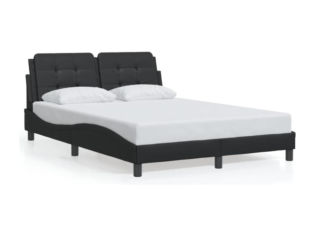 Cadre de lit avec LED sans matelas noir 140x190 cm QYEU17479