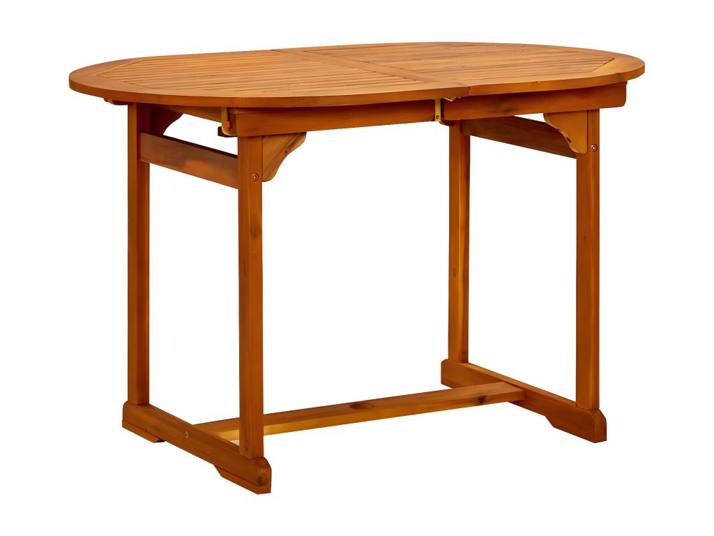 Table à dîner de jardin 120-170 x80x75 cm Massif du Bois d'Lysvia LPJD65501