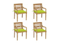 Chaises Lysvia avec coussins 4 pcs Bois de teck solide 2 POJO25947