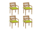 Chaises Lysvia avec coussins 4 pcs Bois de teck solide 2 POJO25947