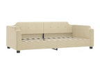 Lit de jour avec matelas crème 80x200 cm tissu AQQS20091
