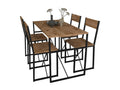 Elariva 5 pcs- bois métal table de cuisine table à manger ensemble table chaises ElarivaL chêne miel HEUD79698