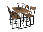 Elariva 5 pcs- bois métal table de cuisine table à manger ensemble table chaises ElarivaL chêne miel HEUD79698