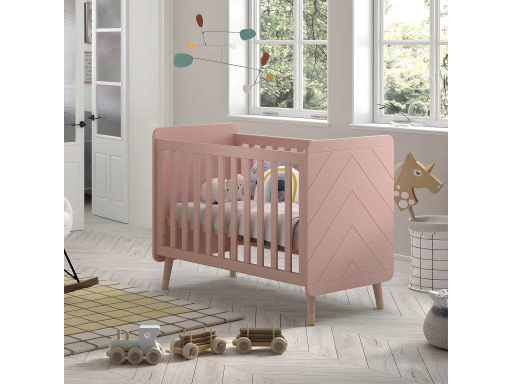 Lit bébé 60x120 sommier inclus Lysvia Rose VMGL20732