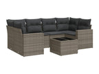 Salon de jardin avec coussins 7 pièces gris résine tressée KHCB39610