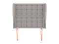 Tête de lit avec oreilles Gris clair 103x23x118/128 cm Tissu VKKR61149