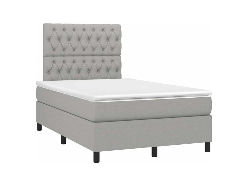 Sommier à lit avec matelas Gris clair 120x200 Tissu CYLM60522