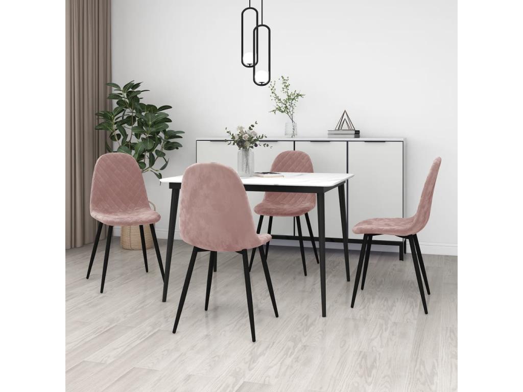Chaises de salle à manger 4 pcs Rose Velours 16 GUKY01815