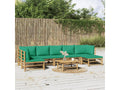 Salon de jardin 8 pièces avec coussins vert Elariva SAVB23463