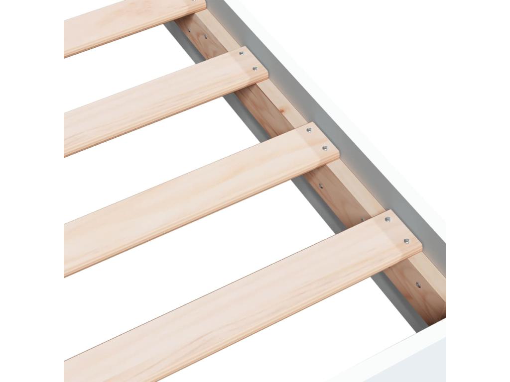 Cadre de lit blanc 150x200 cm bois d'ingénierie OSML33392