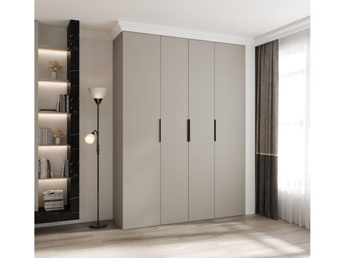 Armoire à portes battantes Como 4 245.5/180/40 4 portes cachemire/noir ADLC09017