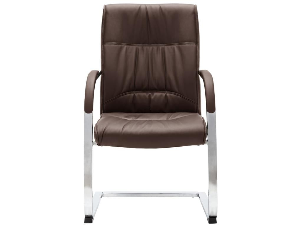 Chaise de bureau cantilever Marron Similicuir 2 WDKK44405