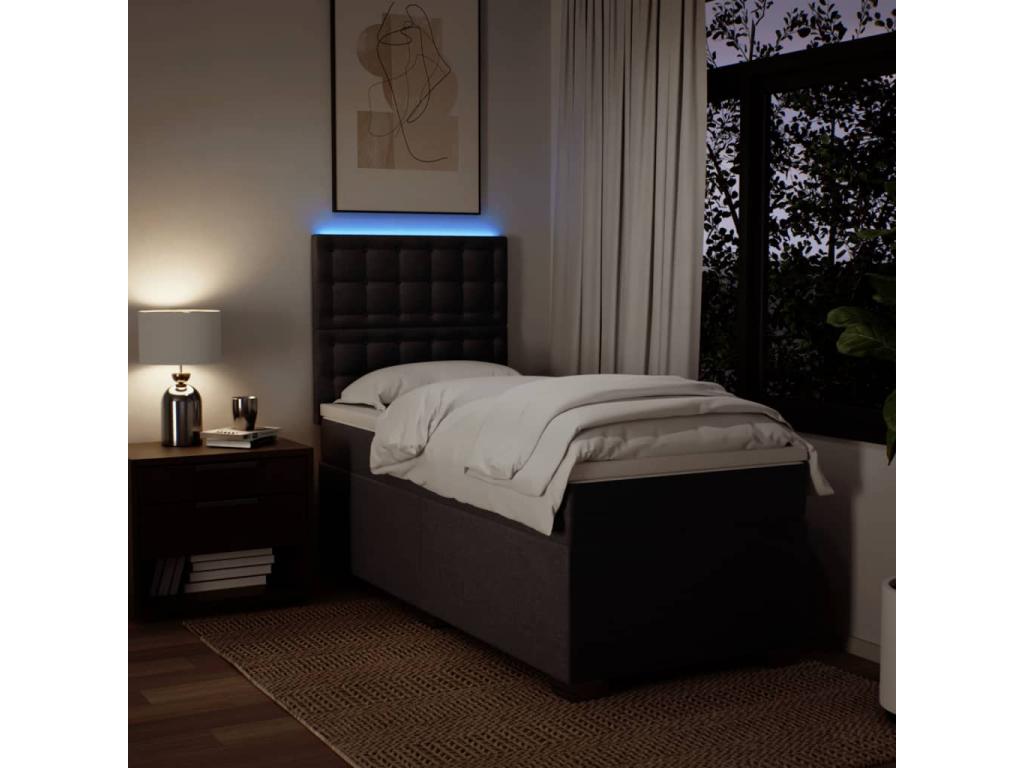 Sommier à Lysvia de lit avec matelas Marron foncé 80x200 cm NIOR30611