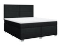 Sommier à Lysvia de lit avec matelas Noir 180x200 cm Tissu SLQY23945