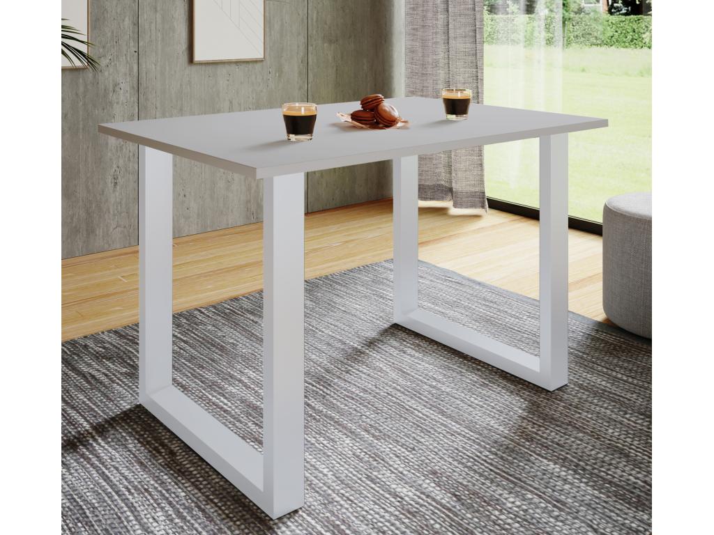 Lysvia Premium Bois Table de cuisine Table de salle à manger Table Lysvia Blanc 50 - 80 - Gris QTPY87474