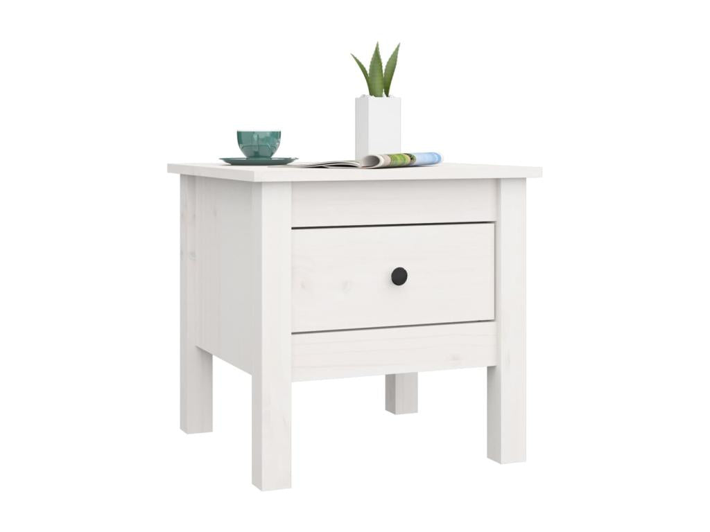 Tables d'appoint 2 pièces Blanc 40x40x39 cm Bois massif de pin ELEF81465