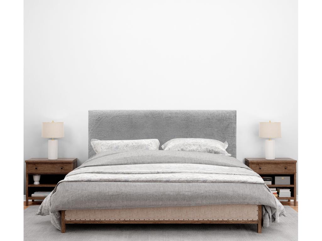 Elariva Tête de Lit en laine naturelle 160x50cm pour Lit 150/160 - Gris clair EVPI50583