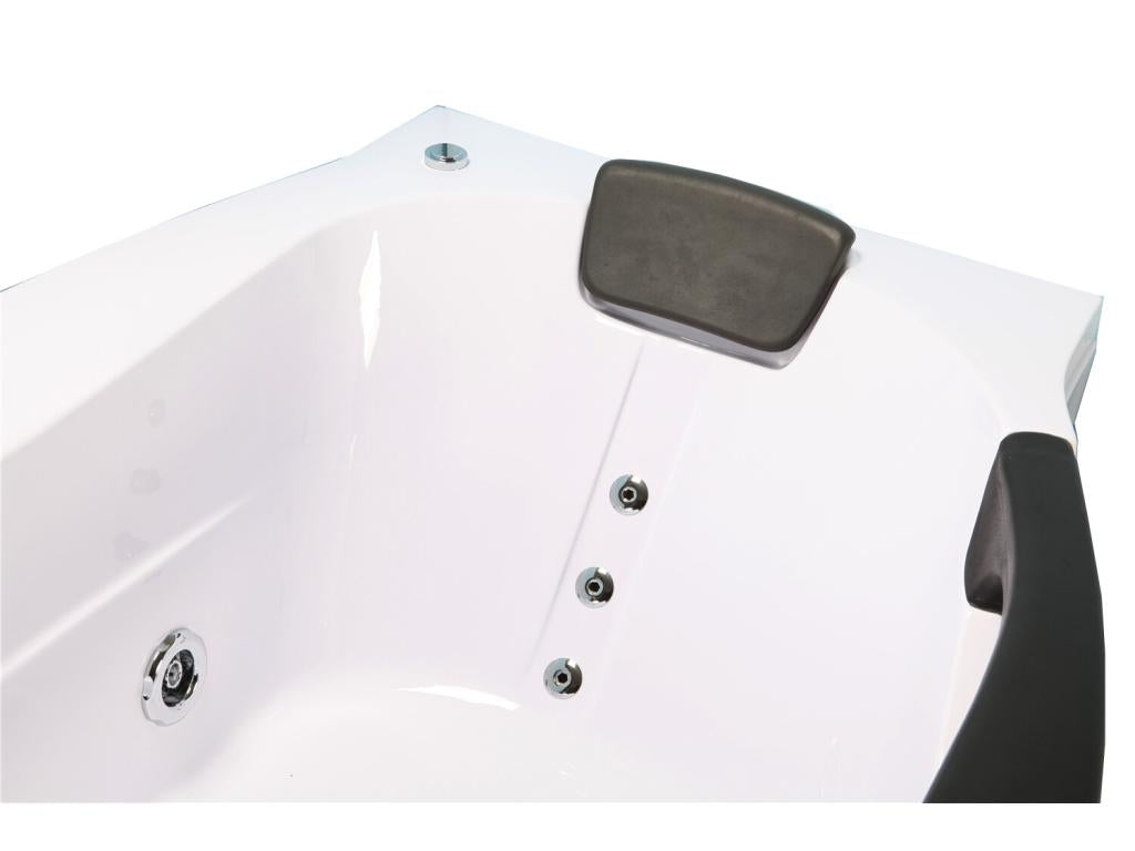 Baignoire blanc 180x96 cm avec verre frontal 9 jets – Elariva YFMU64111