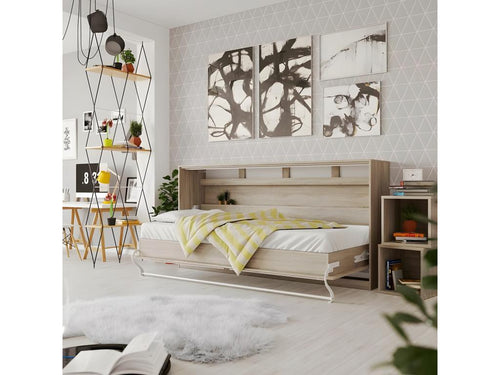 Armoire Lit escamotable 90x200cm Lysviaérieur Lit Horizontal Rabattable Lit Mural Chêne Lysvia//Chêne Lysvia TQXS61262