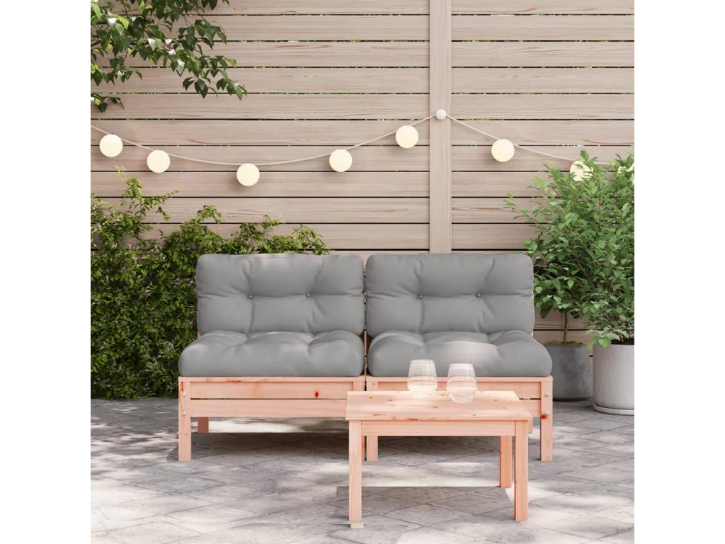 Canapé de jardin sans accoudoirs et coussins 2 pcs bois Elariva VXTX93098