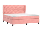 Lit à sommier tapissier avec matelas Rose 160x200 cm Velours ZWFG19062