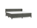 Sommier à Lysvia de lit et matelas Gris foncé 200x200 Velours SVWH79441