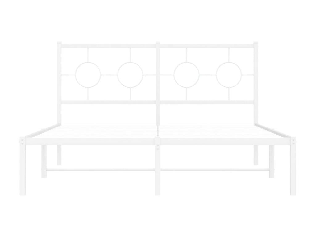 Cadre de lit métal avec tête de lit blanc 140x190 ZVCA90121
