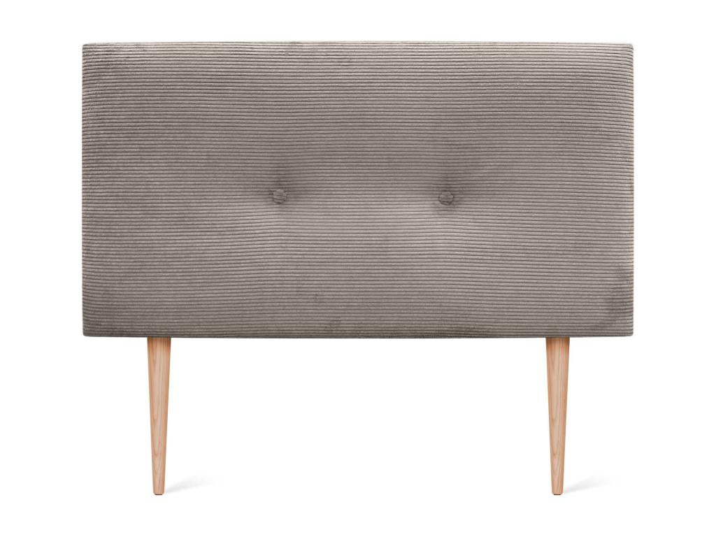 Lysvia Tête de Lit Velours Côtelé Uni avec Boutons 110x105 avec Pieds de Lit 105 - Marron IBBN78481