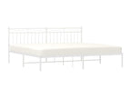 Cadre de lit métal avec tête de lit blanc 200x200 cm XSXY80566
