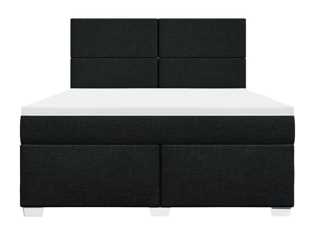 Sommier à Lysvia de lit avec matelas Noir 180x200 cm Tissu SLQY23945