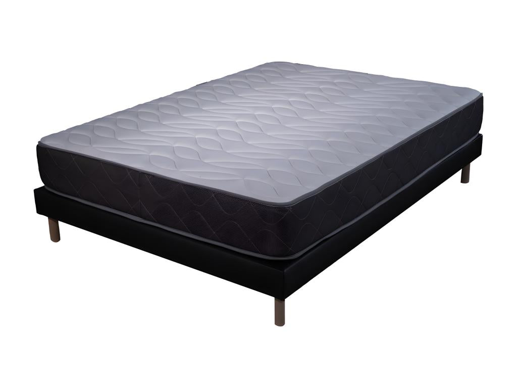 Ensemble Matelas mousse Luxe - 160x200 - mousse et Sommier noir GONZ93566