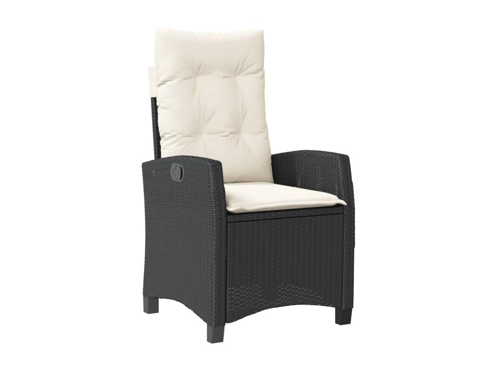 Ensemble à manger de jardin avec coussins 3 pièces Noir EDAC31567