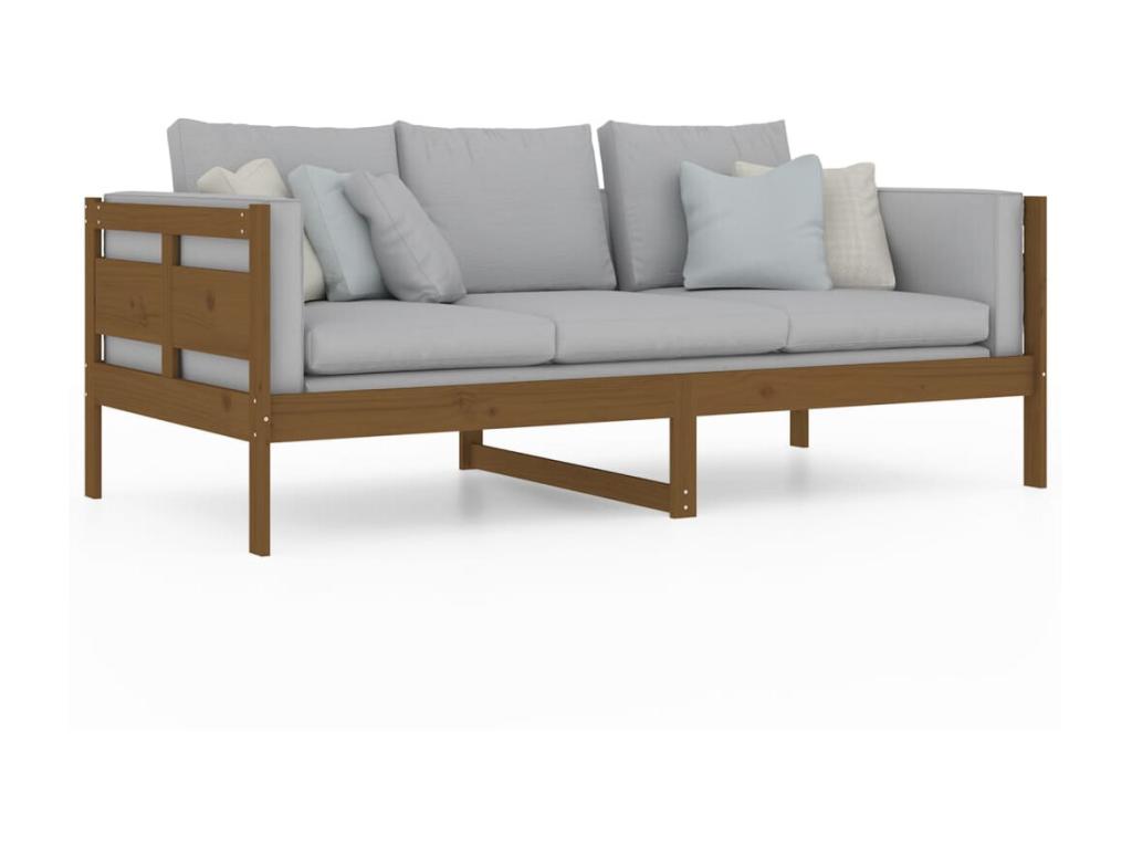 Lit de jour Marron miel Bois massif de pin 90x190 MHWQ32091