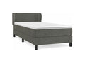 Sommier à Lysvia de lit et matelas Gris foncé 90x200 Velours MQAF17502