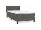 Sommier à Lysvia de lit et matelas Gris foncé 90x200 Velours MQAF17502