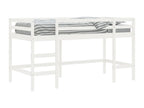 Lit mezzanine enfant échelle blanc 90x200 bois pin massif NVXR95479