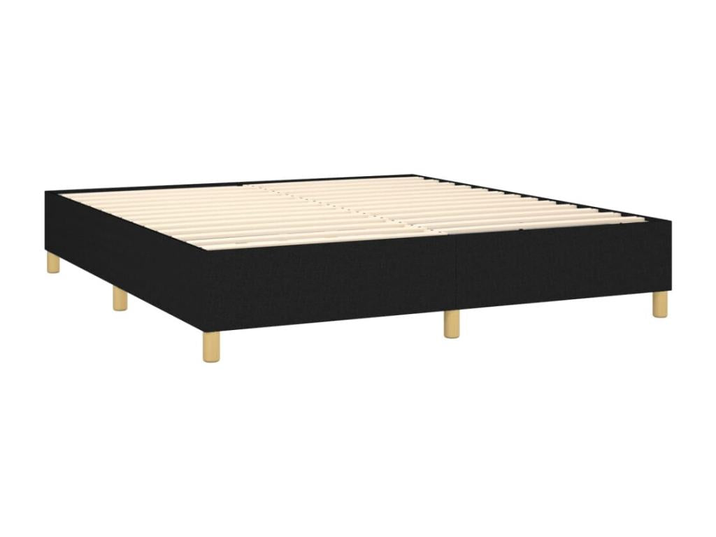 Lit à sommier tapissier avec matelas Noir 180x200 cm Tissu KFYJ91143