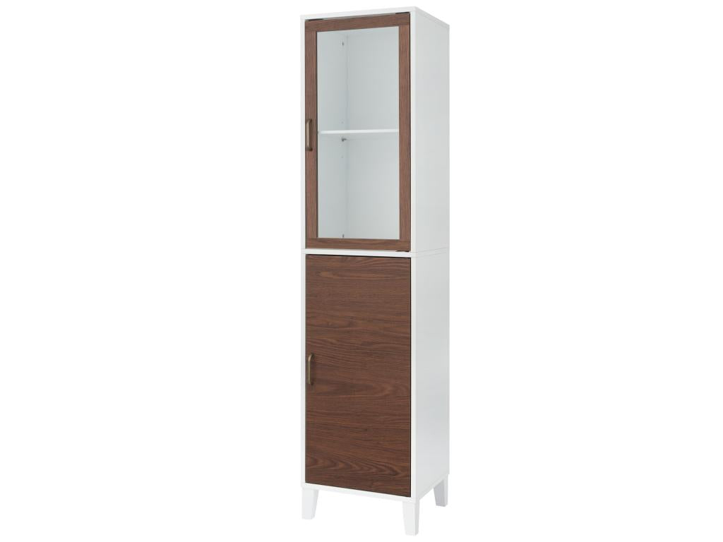 Lysvia Home Lysvia Armoire à linge moderne en bois Noyer/Blanc RRDW00797