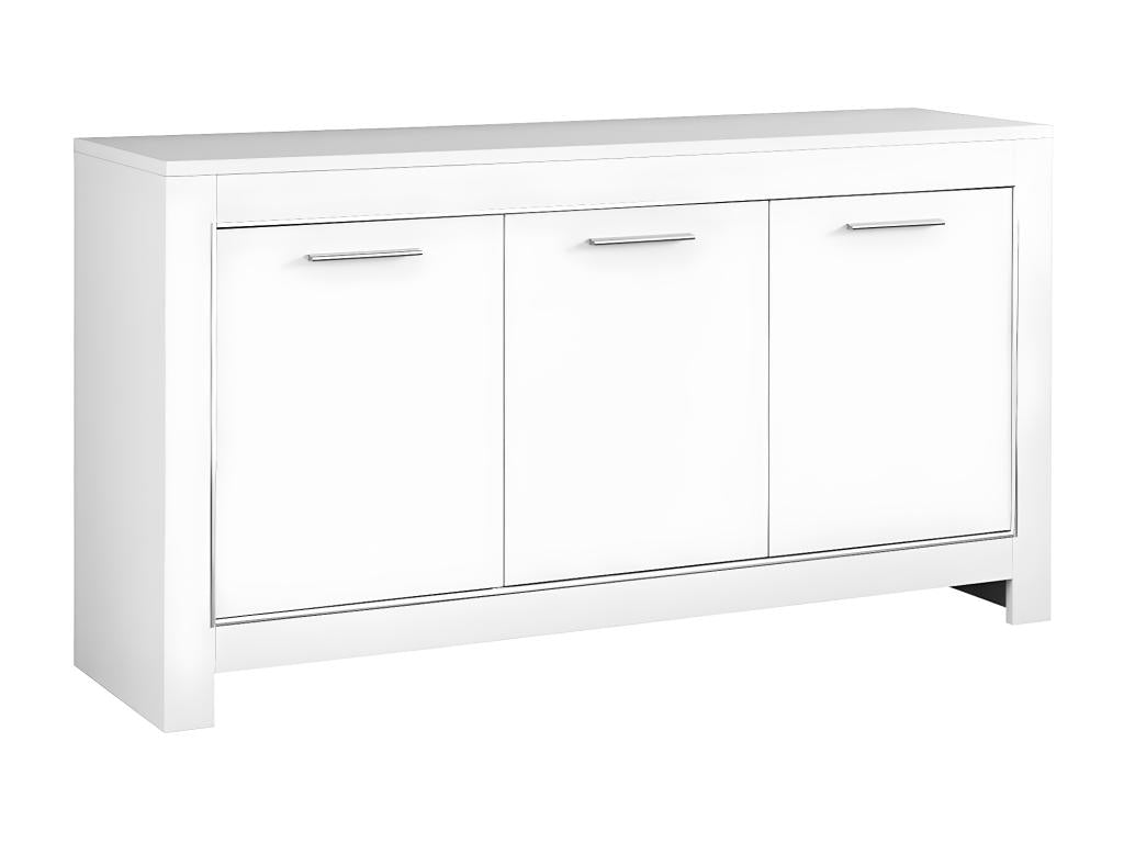 Lysvia - Buffet 3 Portes L160cm Laqué Blanc Brillant GPTO57916