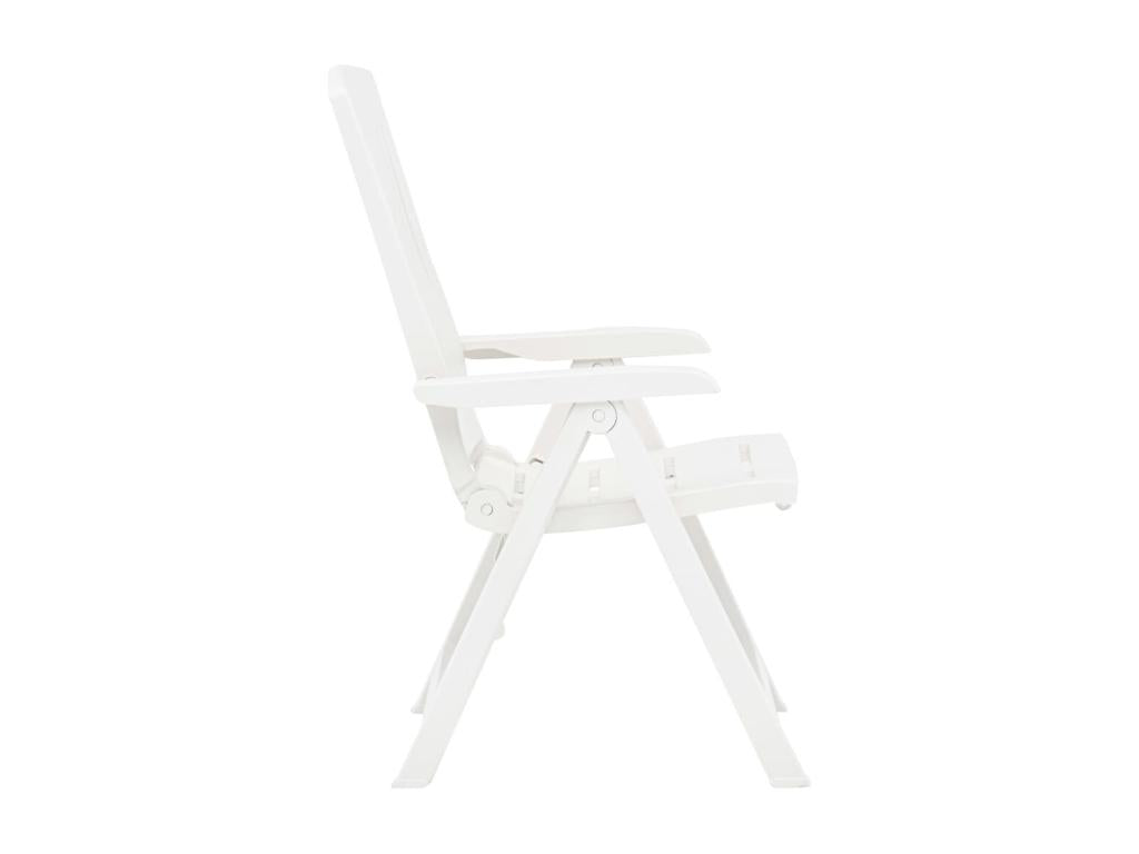 Chaises inclinables de jardin 2 pièces Plastique Blanc LZIJ69598