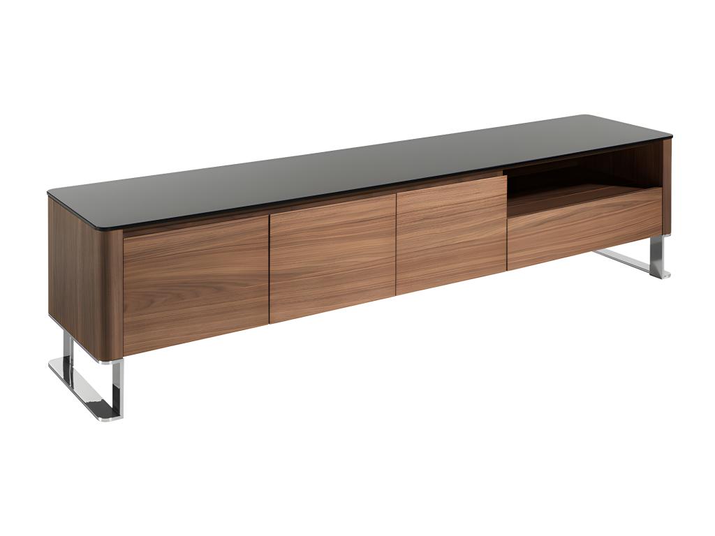 Meuble TV en bois et verre noir 3047 Lysvia QTZW04755