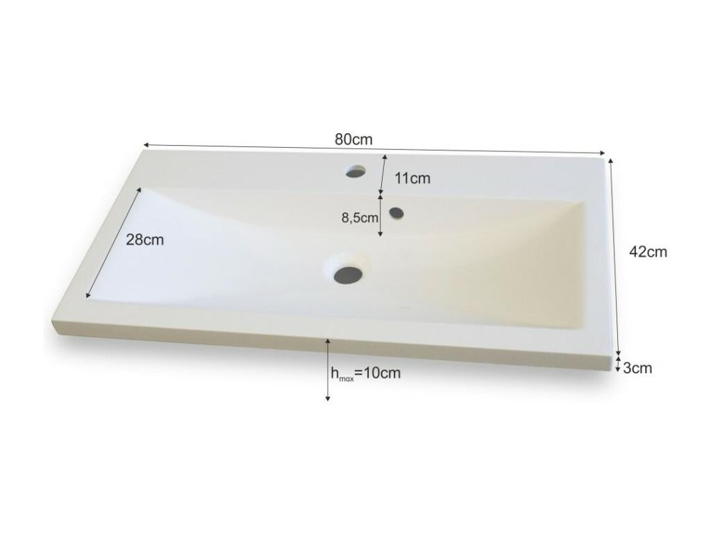 Ensemble meubles de salle de bain noir collection Elariva- 2 Colonnes meuble sous vasque vasque 80cm ORZN18510