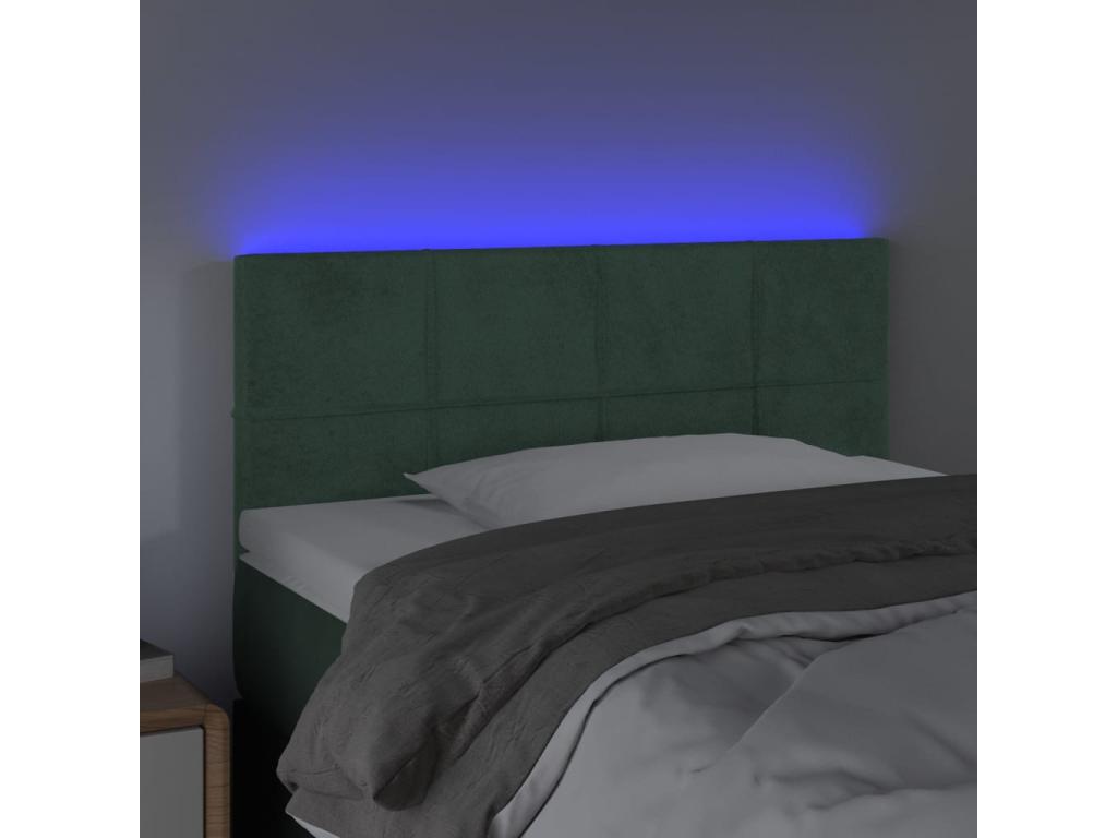 Tête de lit à LED Vert foncé 90x5x78/88 cm Velours JUKA49654