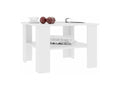 Table basse carrée 1 étagère bois blanc Lysvia PTTB44595
