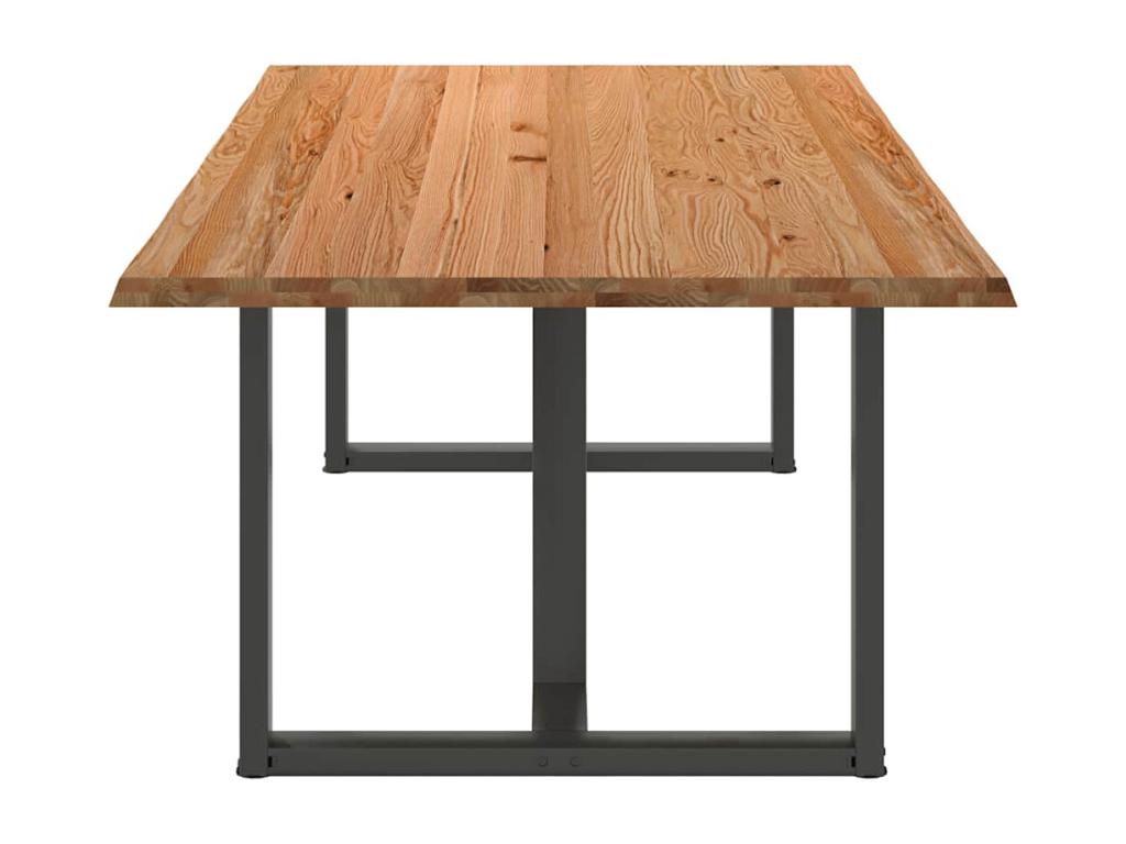 Table à manger marron clair bois de chêne massif rectangulaire MSWU46393