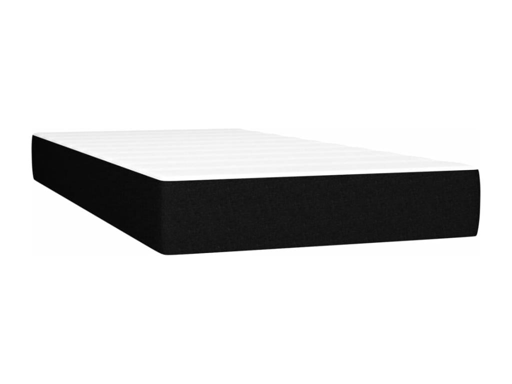 Lit à sommier tapissier avec matelas Noir 90x190 cm Tissu IVMW17250