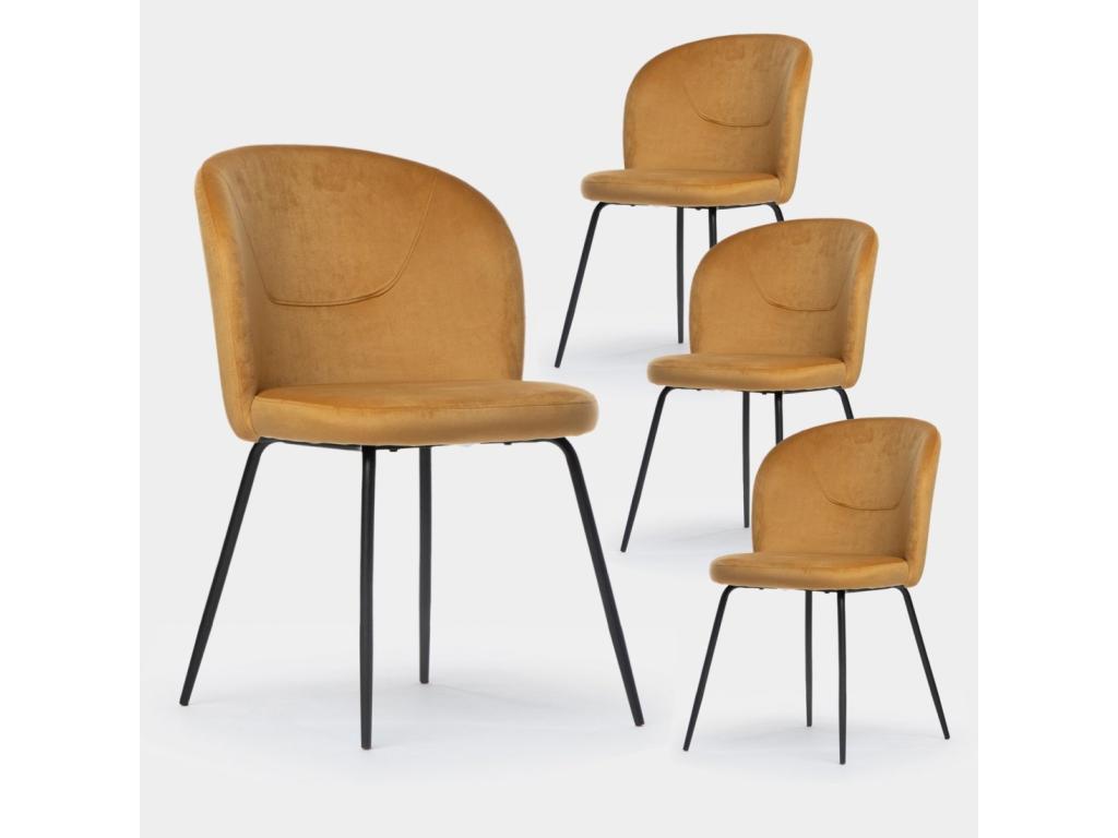 Chaise de salle à manger en velours Lysvia 53x81 cm-Lysvia FLKZ65023