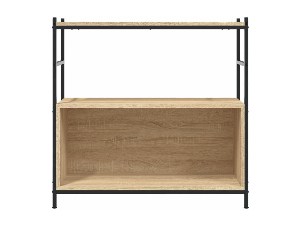 Bibliothèque chêne 80x30x78.5cm bois d'ingénierie et fer GAWS60478