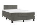 Sommier à lit et matelas gris foncé 120x190cm velours KWII31633